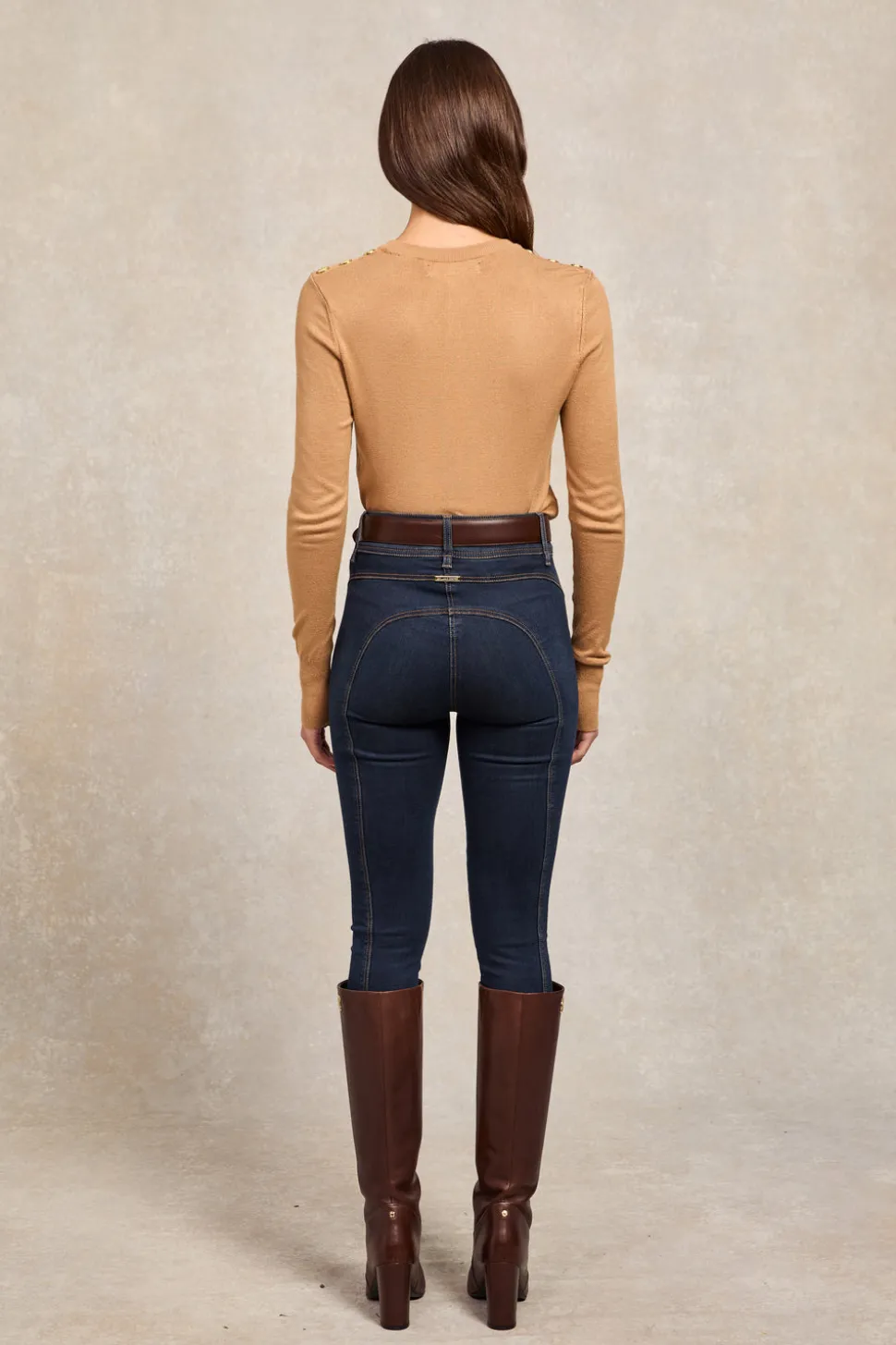 Buttoned Knit Crew Neck