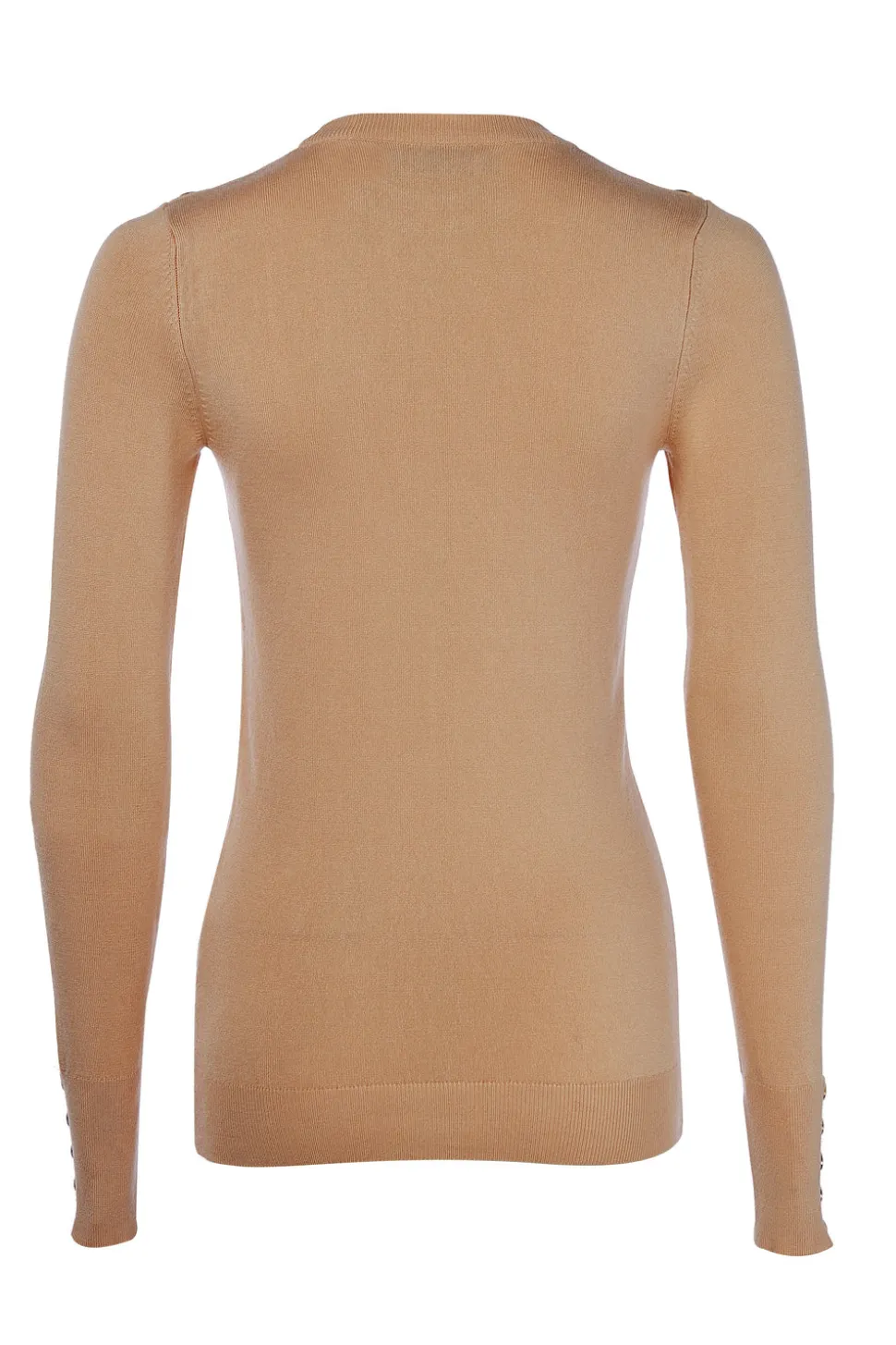 Buttoned Knit Crew Neck