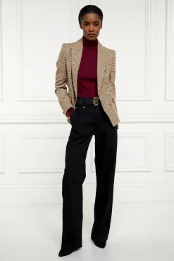 Buttoned Knit Roll Neck