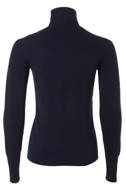 Buttoned Knit Roll Neck