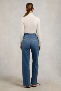 Buttoned Knit Roll Neck