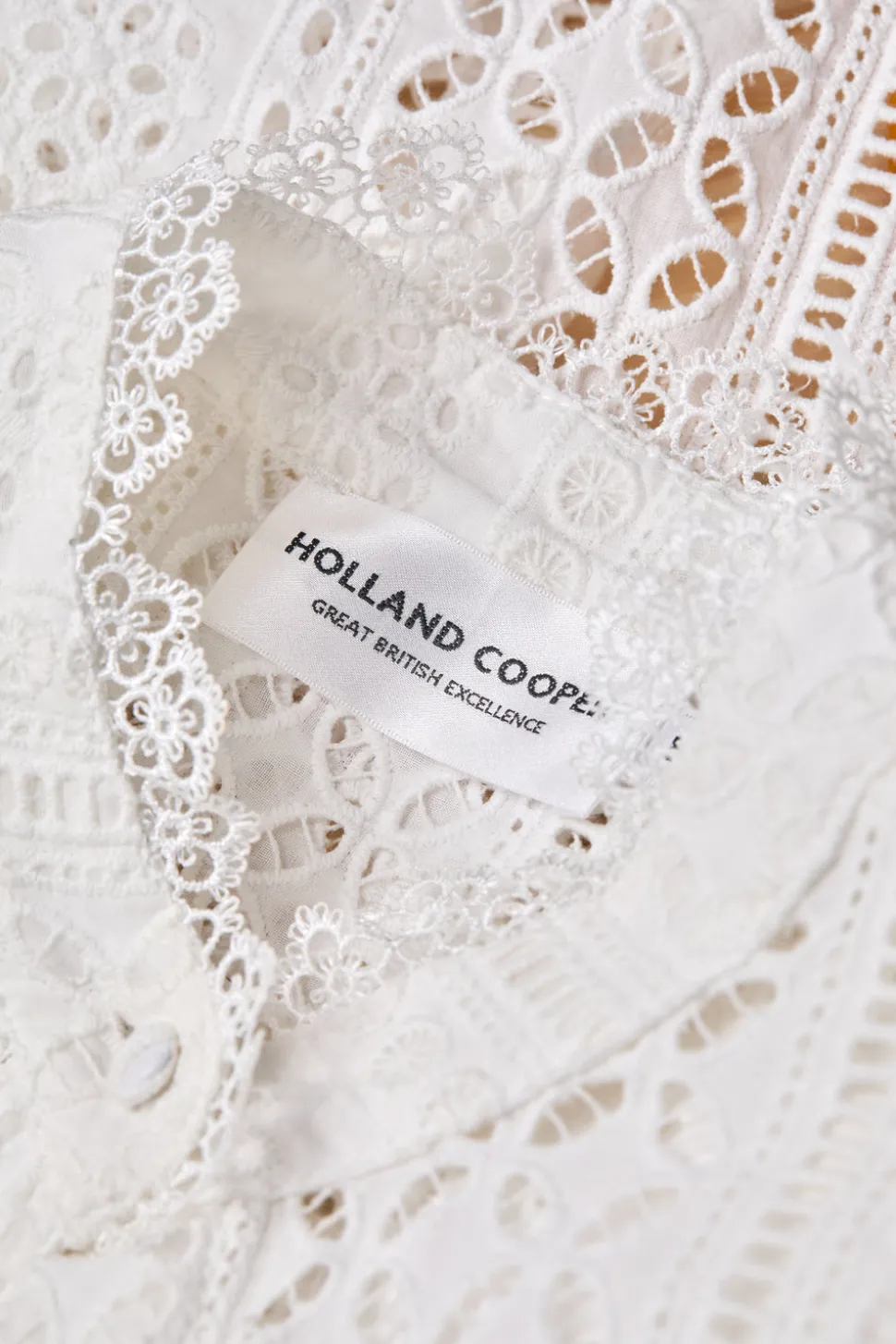 Collarless Broderie Shirt