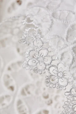 Collarless Broderie Shirt