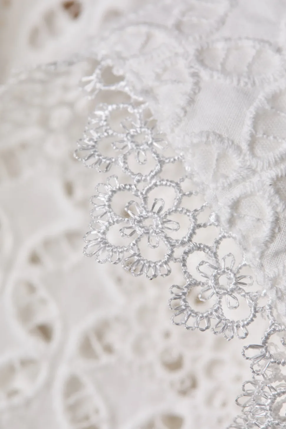 Collarless Broderie Shirt