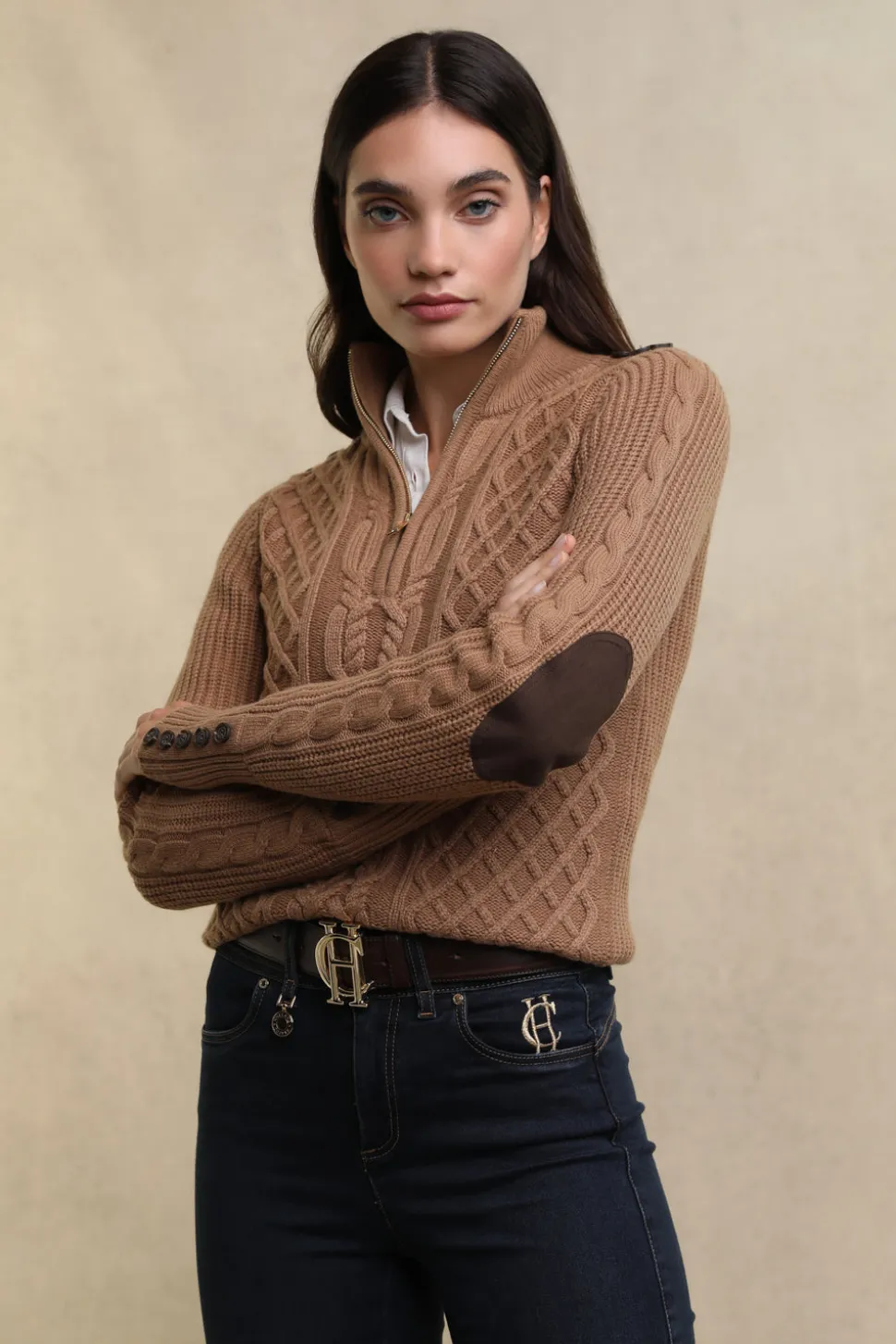 Country Cable Quarter Zip Knit