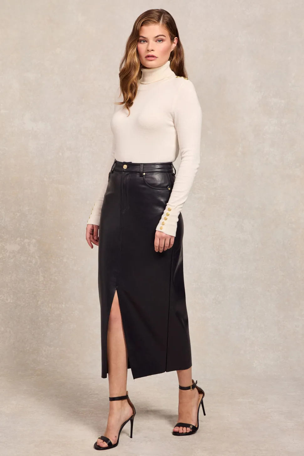 Faux Leather Maxi Skirt