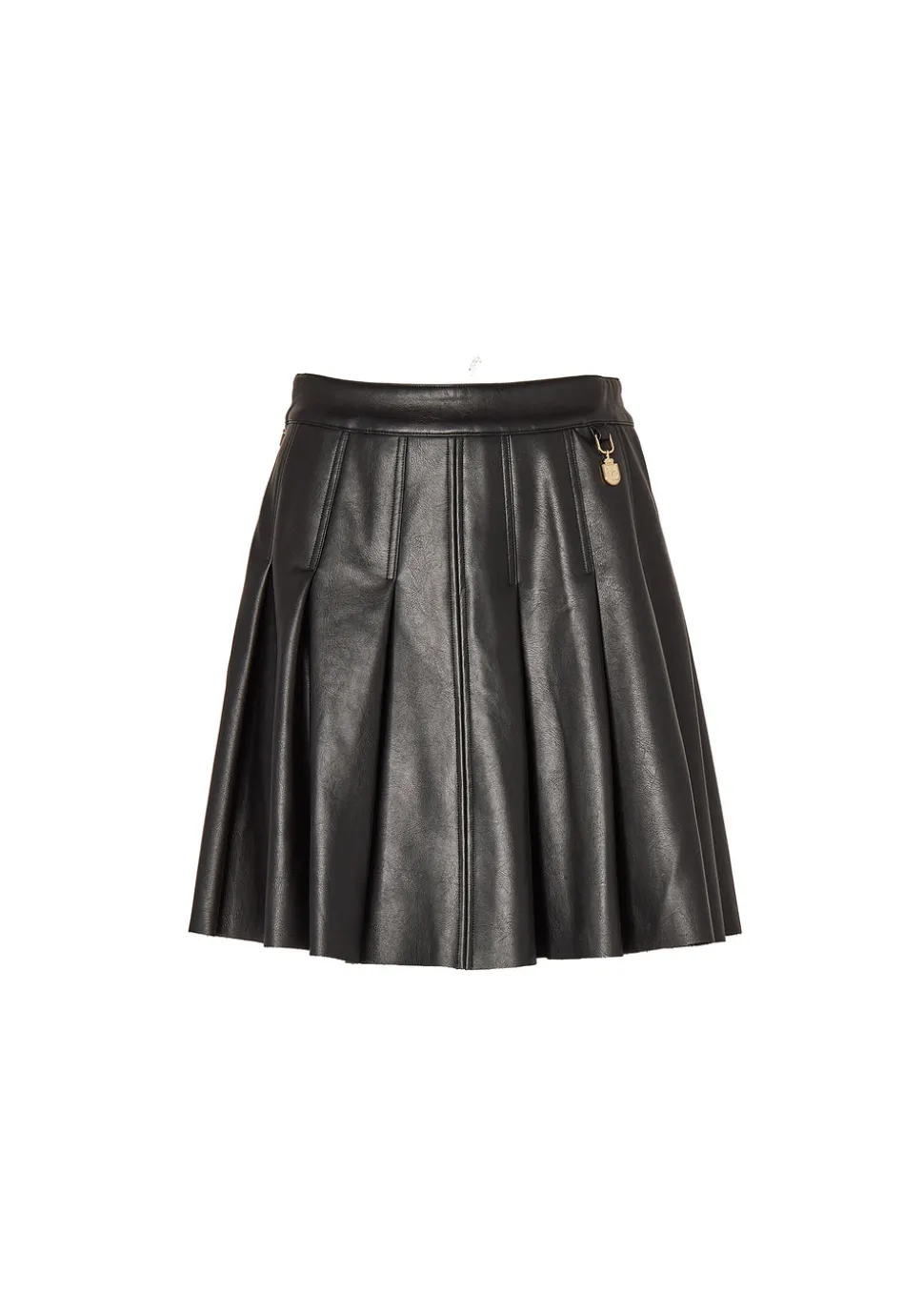 Faux Leather Pleated Mini Skirt