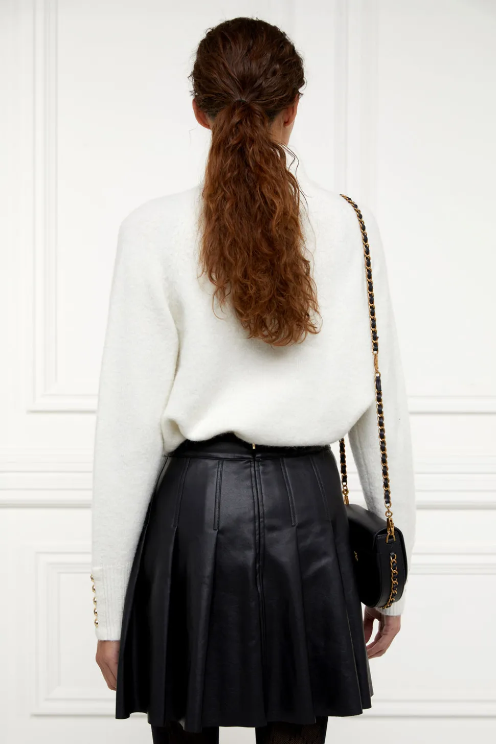 Faux Leather Pleated Mini Skirt