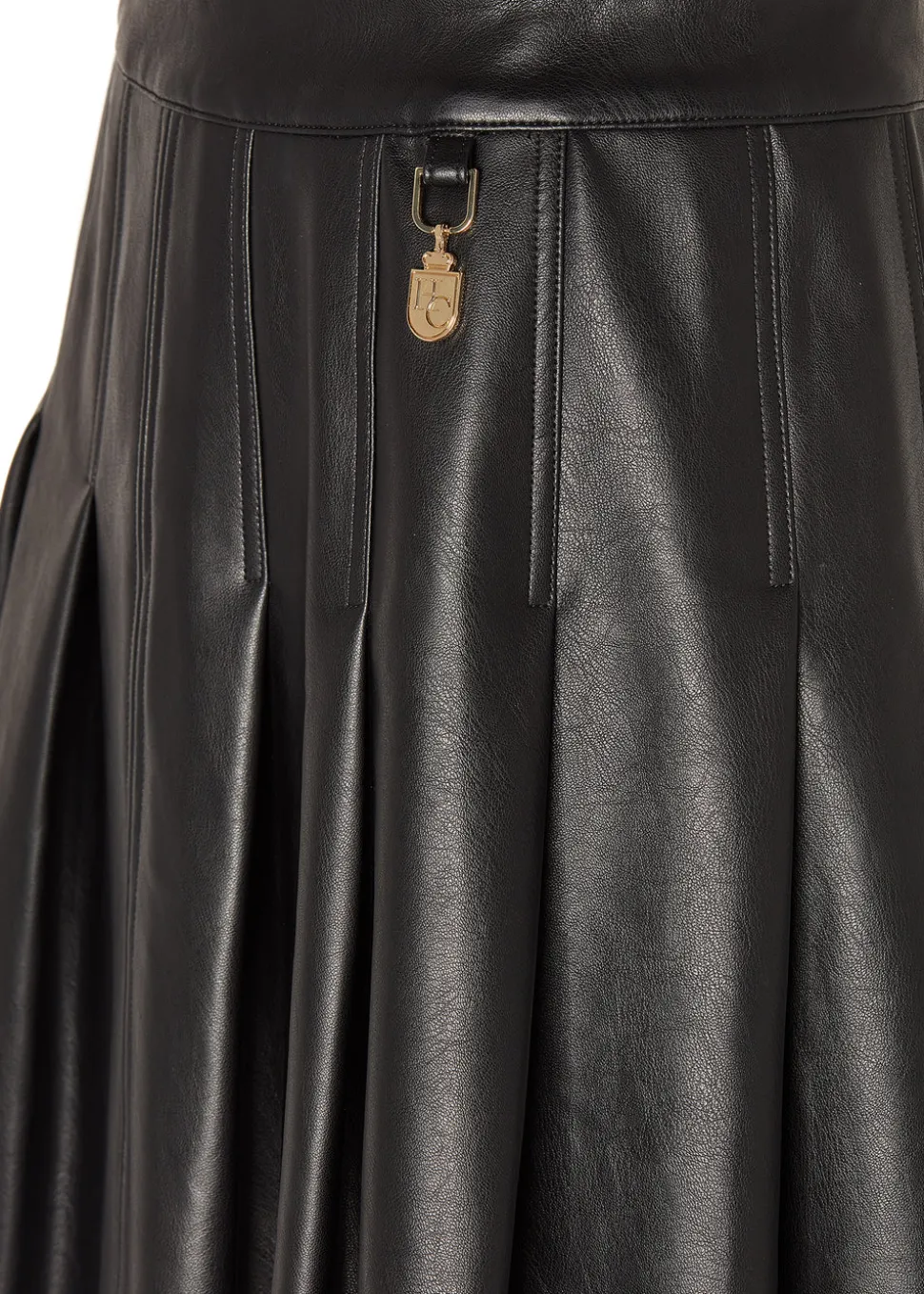 Faux Leather Pleated Mini Skirt