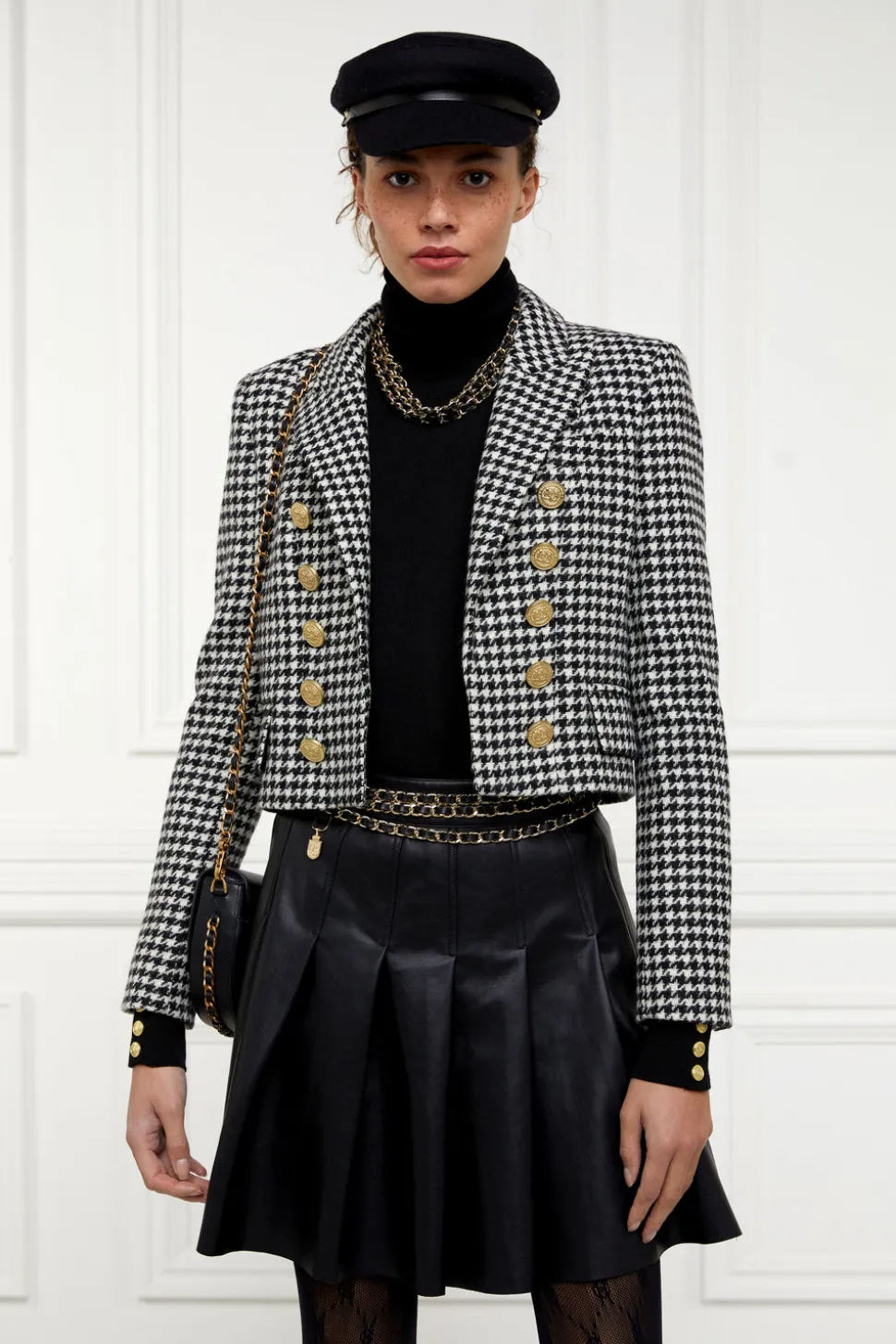 Faux Leather Pleated Mini Skirt