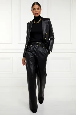 High Waisted Faux Leather Trouser