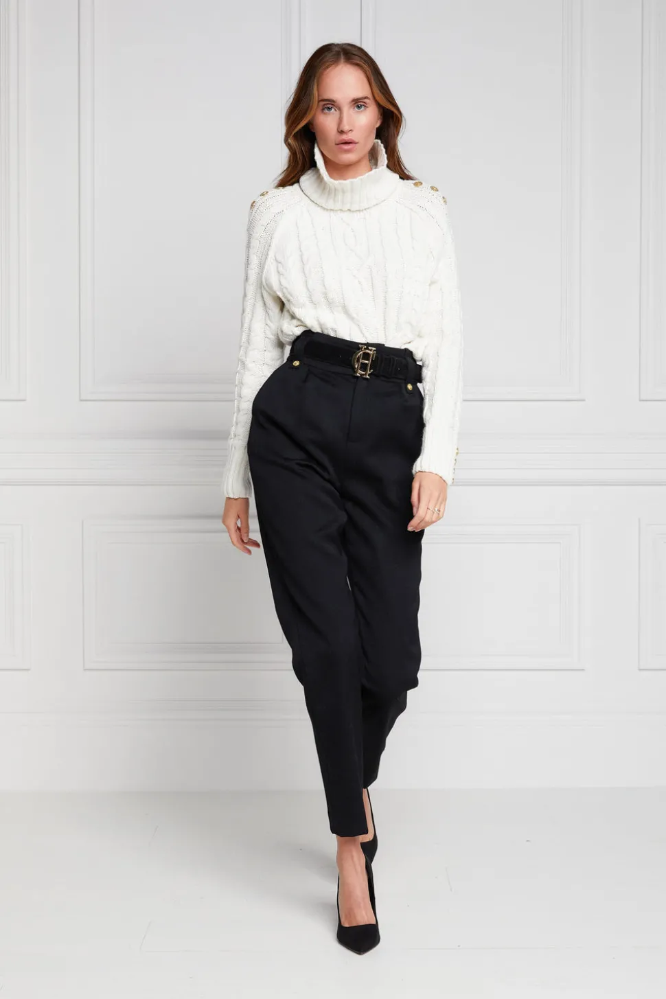 High Waisted Peg Trouser
