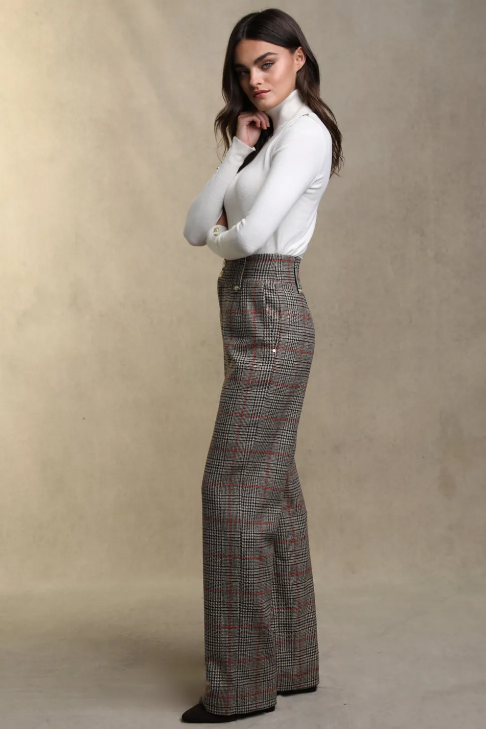 High Waisted Straight Trouser