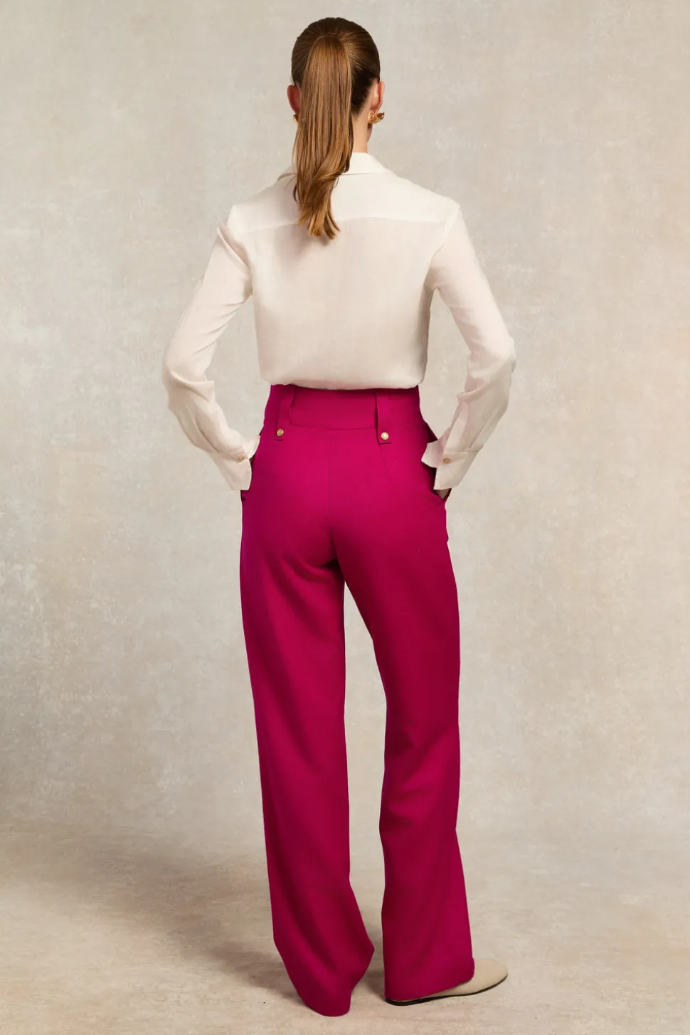 High Waisted Straight Trouser
