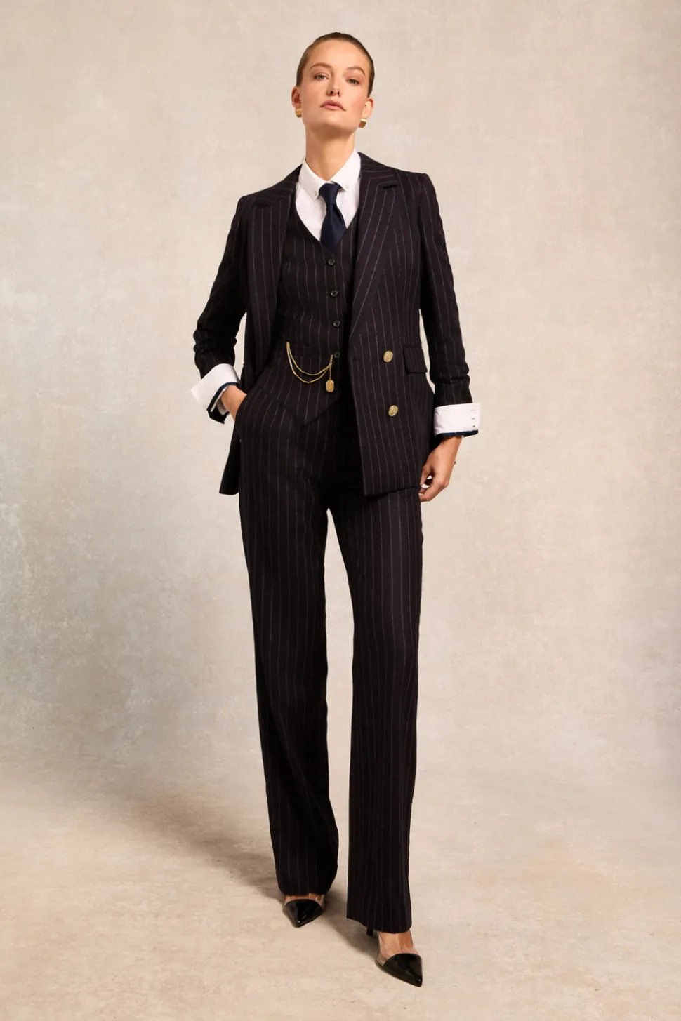 High Waisted Straight Trouser