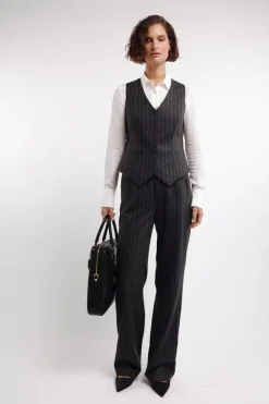 High Waisted Straight Trouser