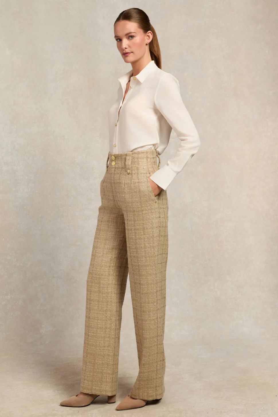 High Waisted Straight Trouser