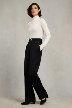 High Waisted Straight Trouser