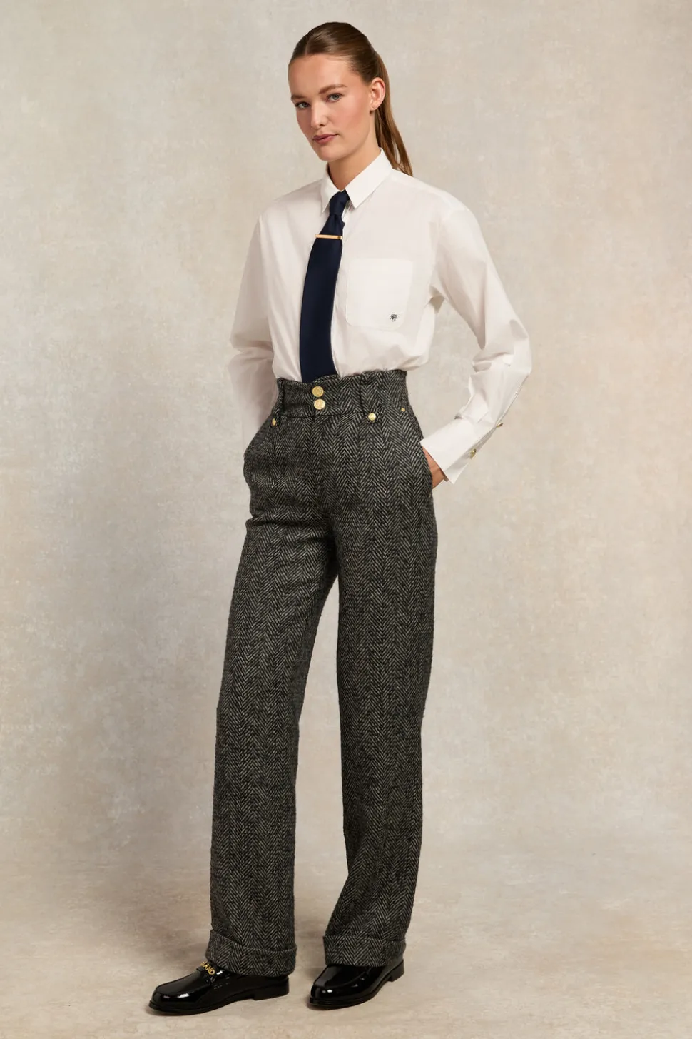 High Waisted Wide Leg Trouser