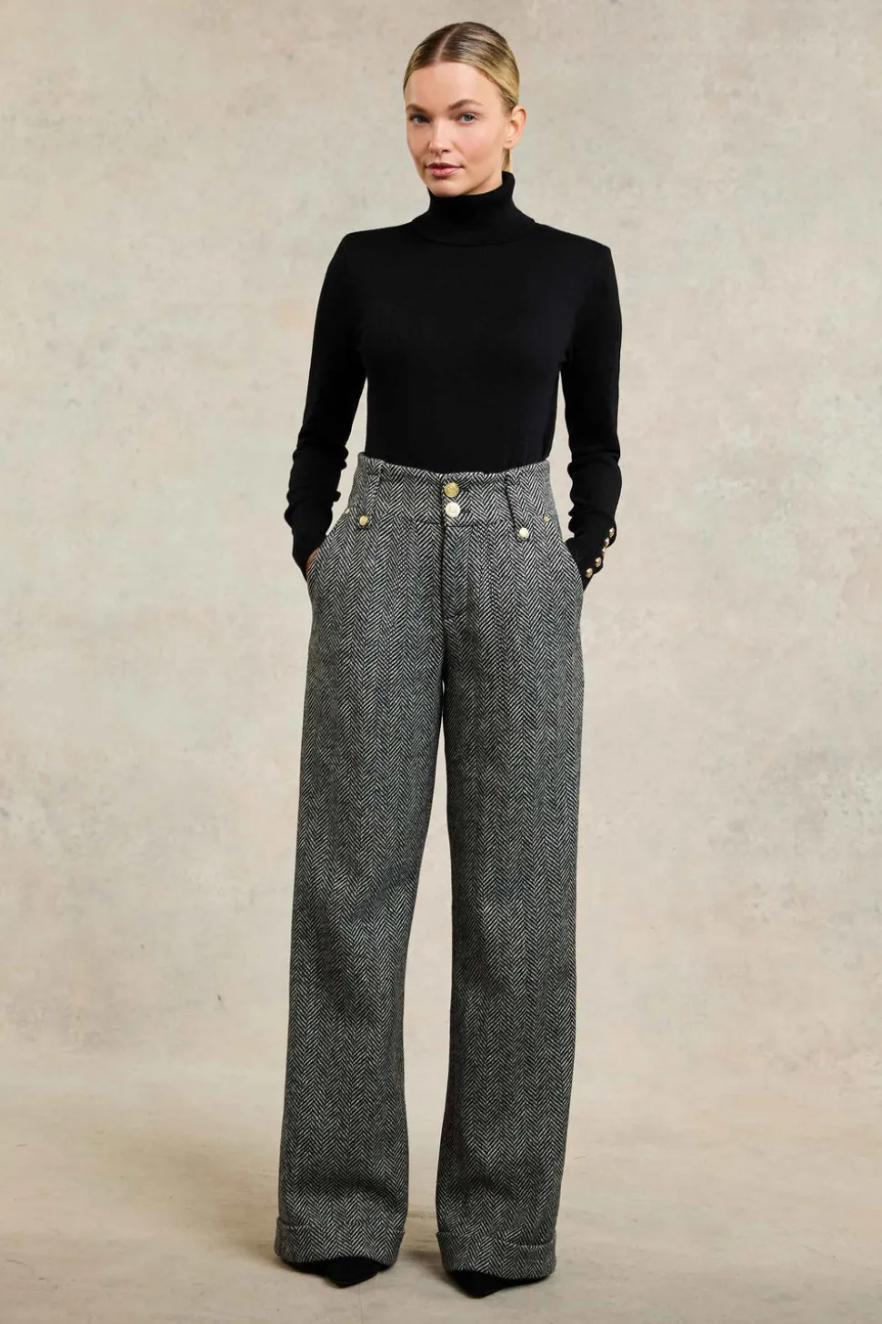 High Waisted Wide Leg Trouser