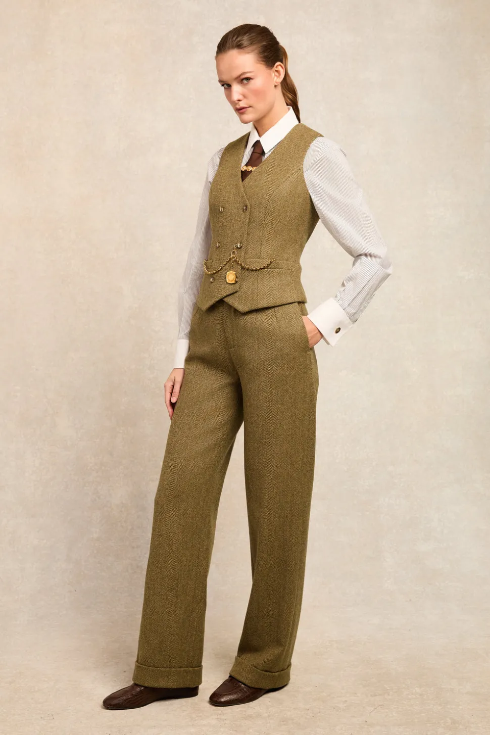 High Waisted Wide Leg Trouser