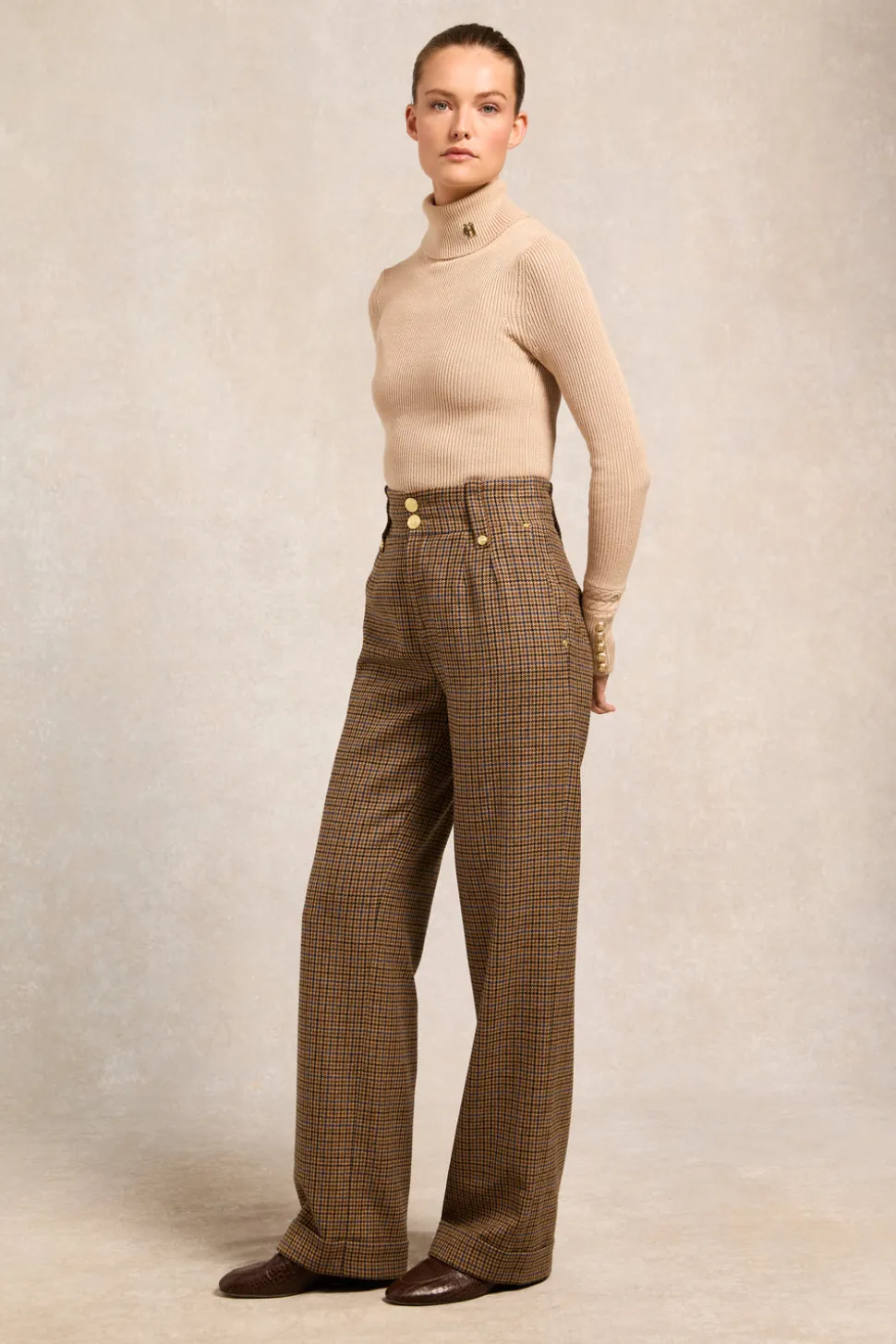 High Waisted Wide Leg Trouser