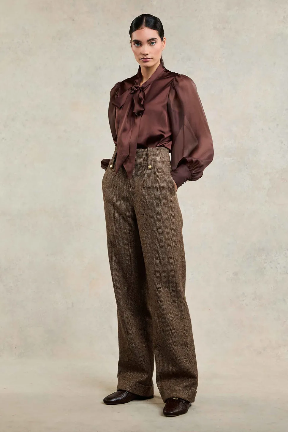 High Waisted Wide Leg Trouser