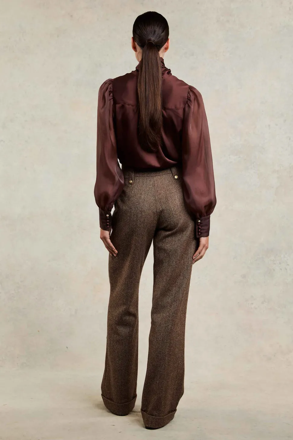 High Waisted Wide Leg Trouser
