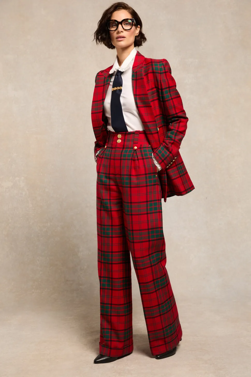 High Waisted Wide Leg Trouser