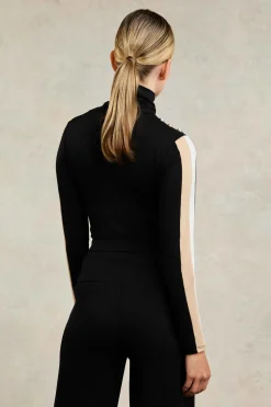Panel Long Sleeve Roll Neck