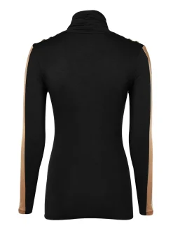 Panel Long Sleeve Roll Neck