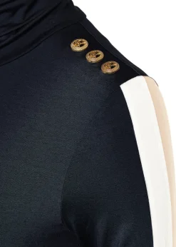 Panel Long Sleeve Roll Neck