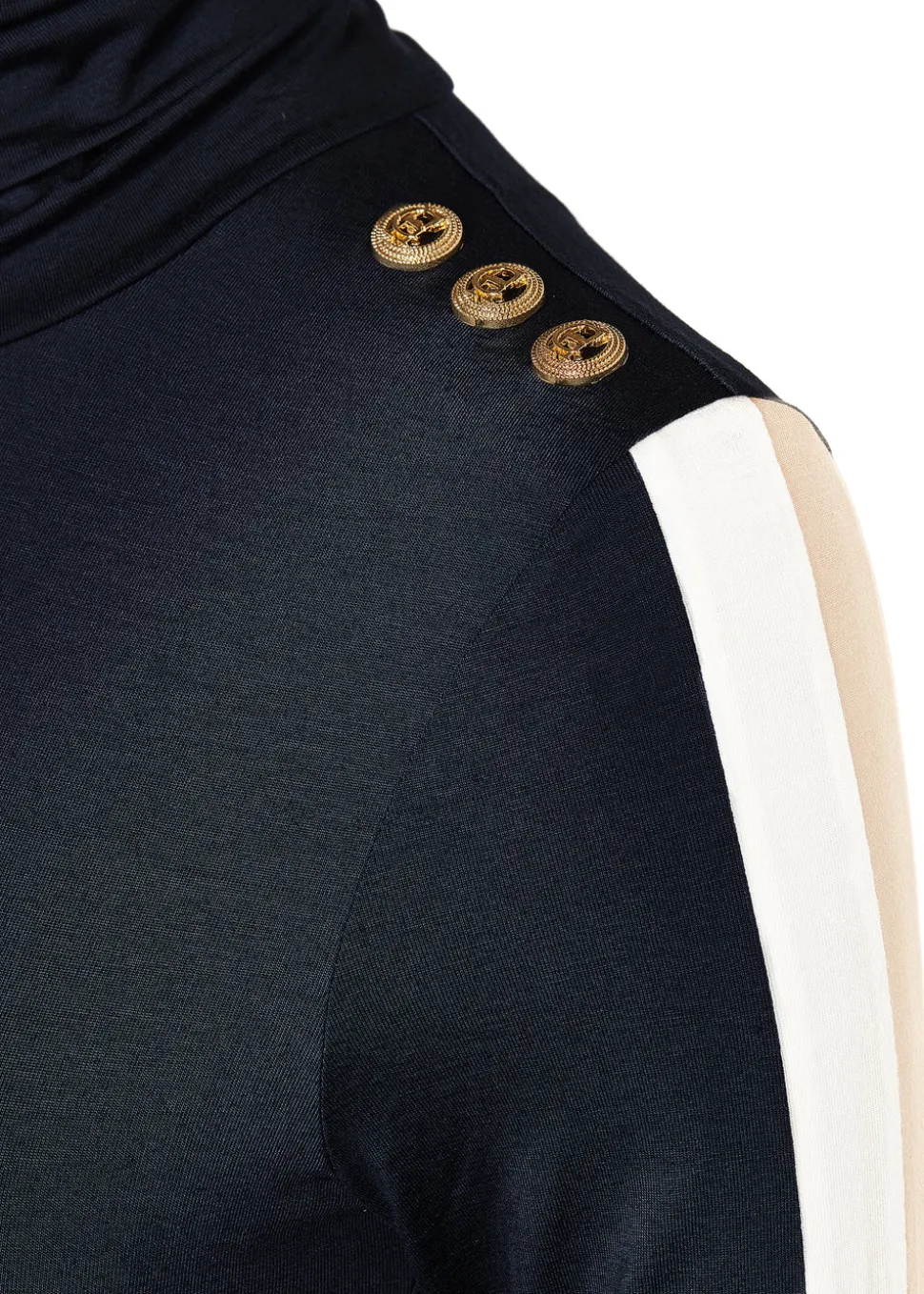 Panel Long Sleeve Roll Neck