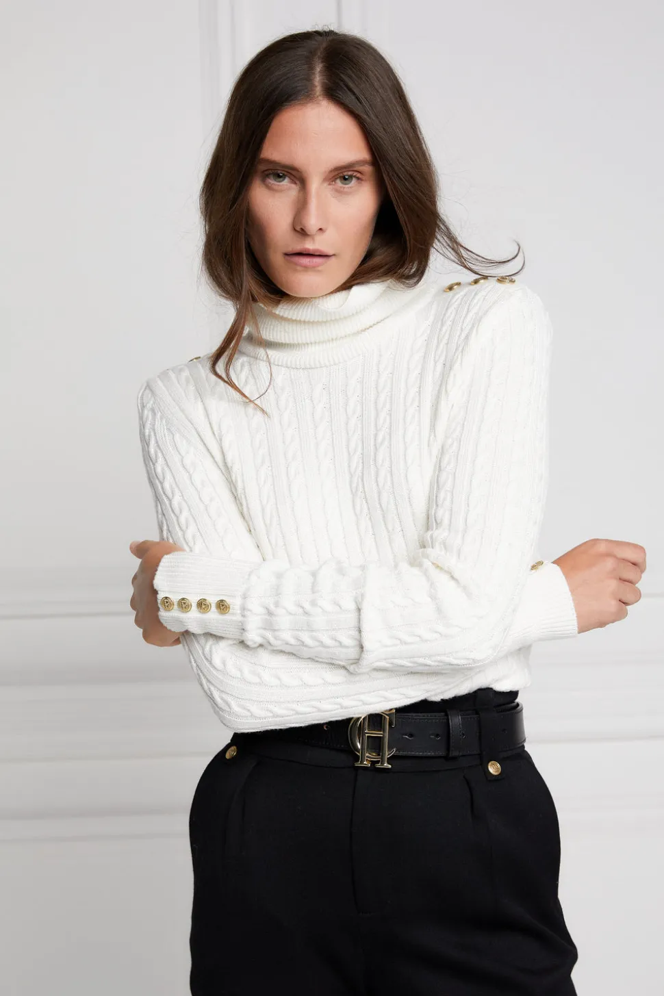 Seattle Roll Neck Cable Knit