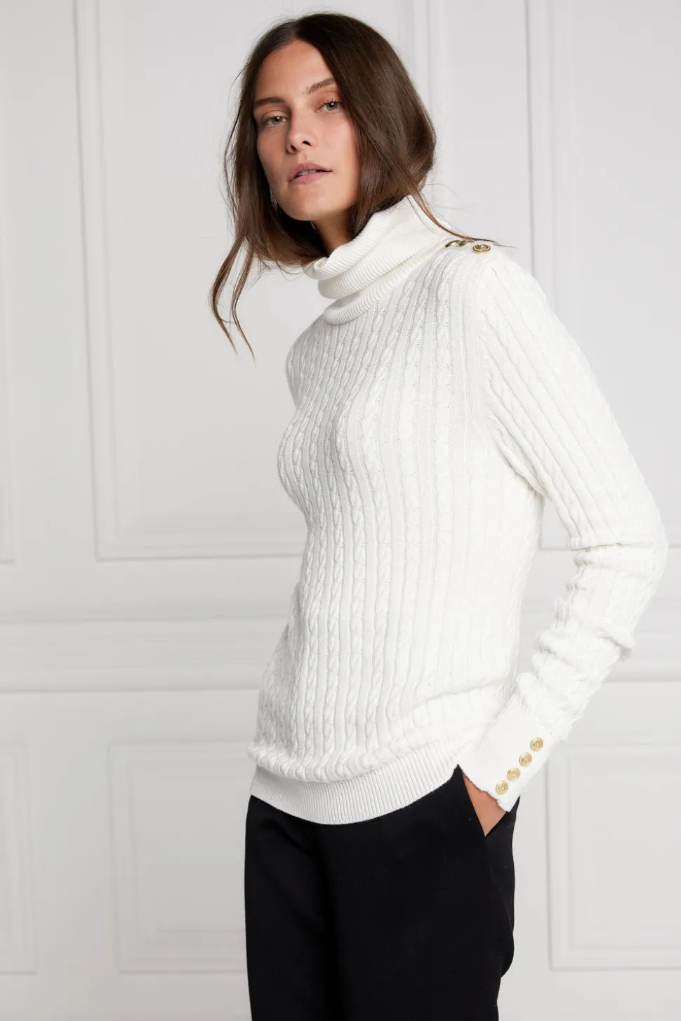 Seattle Roll Neck Cable Knit