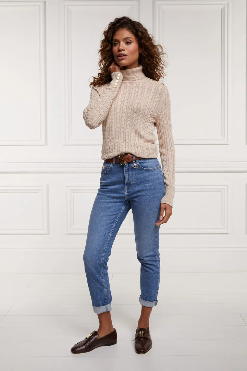 Seattle Roll Neck Cable Knit