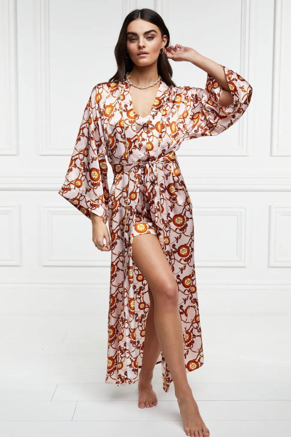 Silk Full Length Dressing Gown